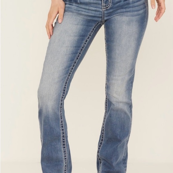 Miss Me Women's Blue Boot Cut Jeans Size 33x32 - Picture 1 of 5